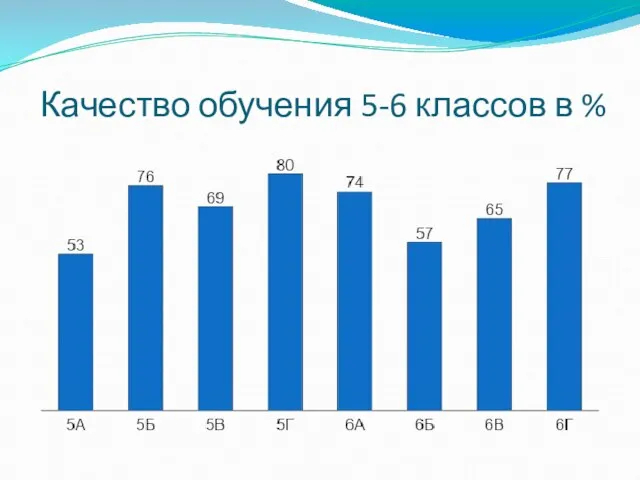 Качество обучения 5-6 классов в %