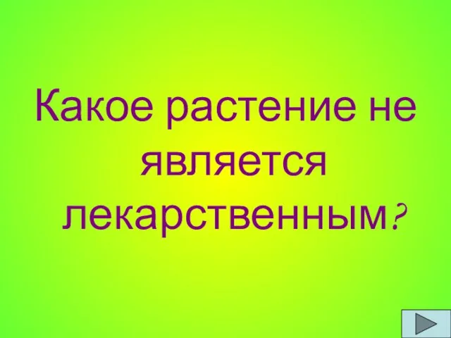 Какое растение не является лекарственным?