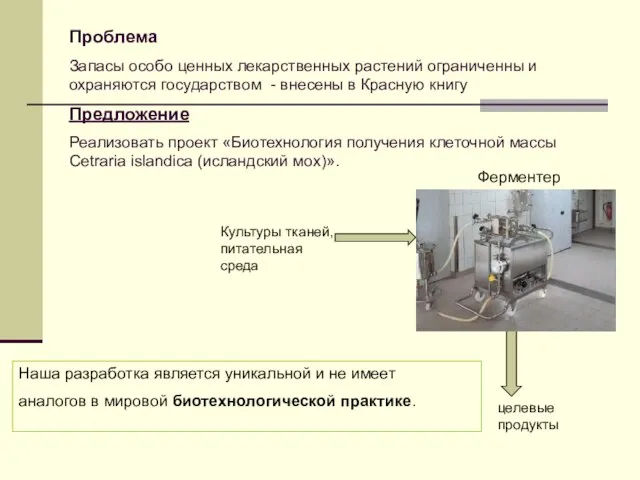 Проблема Запасы особо ценных лекарственных растений ограниченны и охраняются государством - внесены