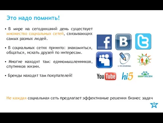 Это надо помнить! В мире на сегодняшний день существует множество социальных сетей,