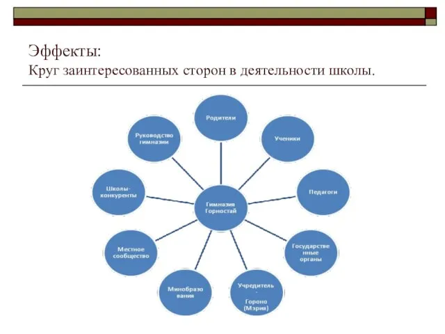 Эффекты: Круг заинтересованных сторон в деятельности школы.