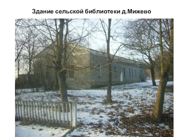 Здание сельской библиотеки д.Мижево