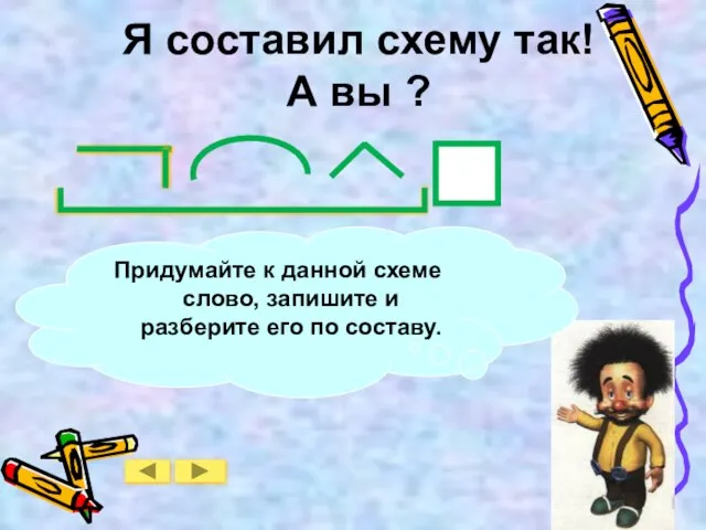 Я составил схему так! А вы ? Придумайте к данной схеме слово,