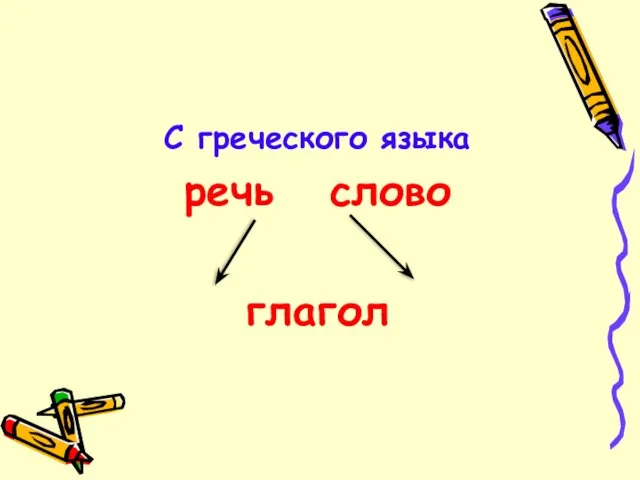 С греческого языка речь слово глагол