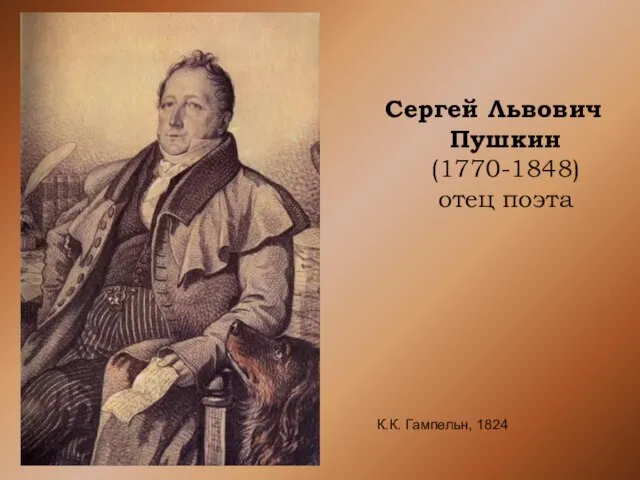 Сергей Львович Пушкин (1770-1848) отец поэта К.К. Гампельн, 1824