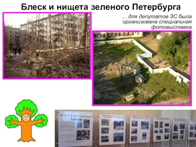 Блеск и нищета зеленого Петербурга … для депутатов ЗС была организована специальная фотовыставка