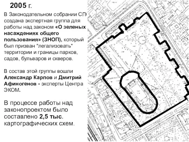 2005 г. В Законодательном собрании СПб создана экспертная группа для работы над