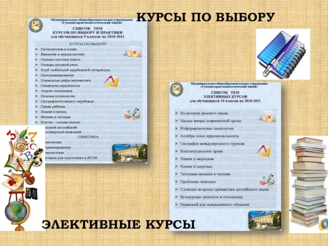 КУРСЫ ПО ВЫБОРУ ЭЛЕКТИВНЫЕ КУРСЫ