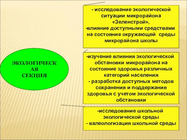 - исследование экологической ситуации микрорайона «Зеленстрой», влияние доступными средствами на состояние окружающей