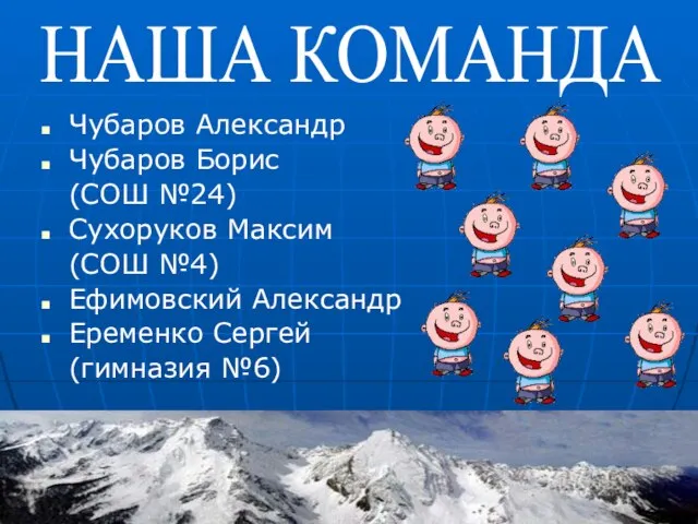 Чубаров Александр Чубаров Борис (СОШ №24) Сухоруков Максим (СОШ №4) Ефимовский Александр