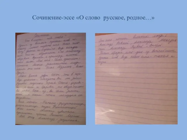 Сочинение-эссе «О слово русское, родное…»