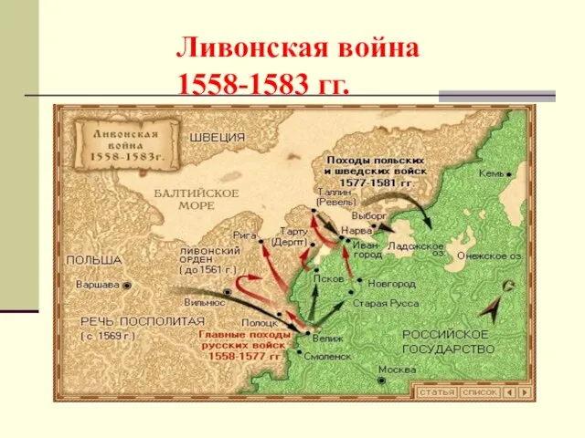 Ливонская война 1558-1583 гг.