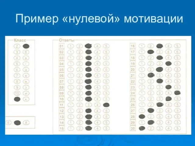 Пример «нулевой» мотивации