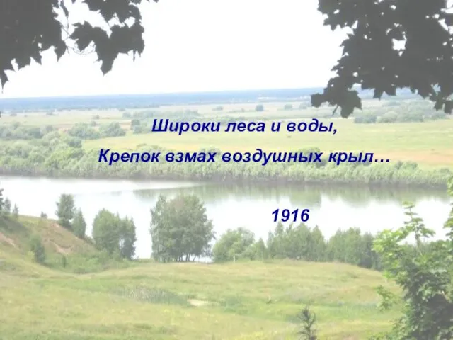 Широки леса и воды, Крепок взмах воздушных крыл… 1916