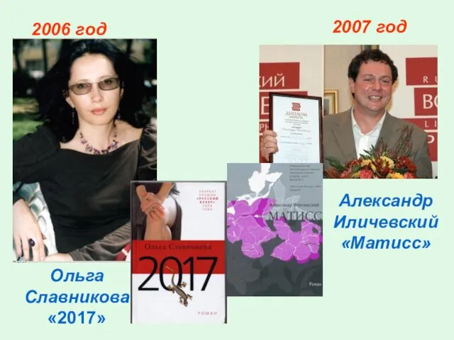 2006 год Ольга Славникова «2017» 2007 год Александр Иличевский «Матисс»