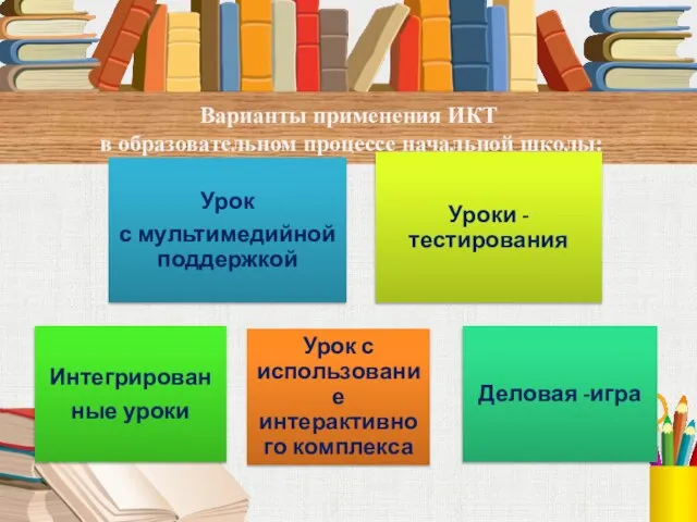 Варианты применения ИКТ в образовательном процессе начальной школы: