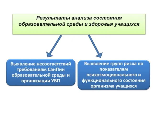 Результаты анализа состояния образовательной среды и здоровья учащихся