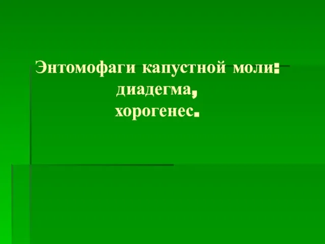 Энтомофаги капустной моли: диадегма, хорогенес.