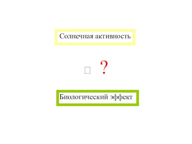 Солнечная активность Биологический эффект ⮇ ?