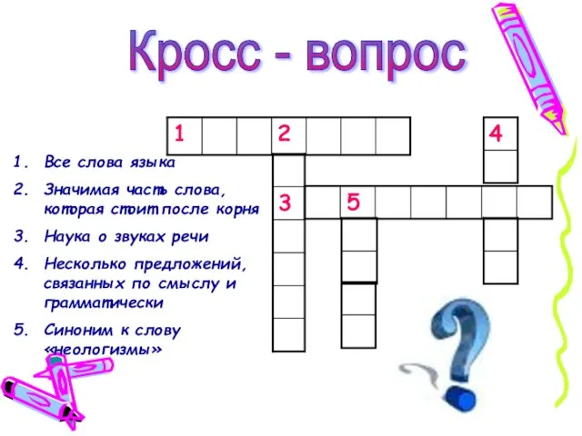 Все слова языка Значимая часть слова, которая стоит после корня Наука о