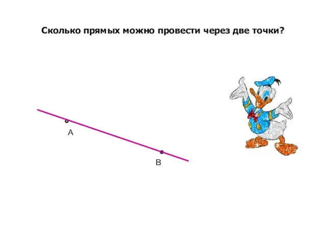 Сколько прямых можно провести через две точки? А В