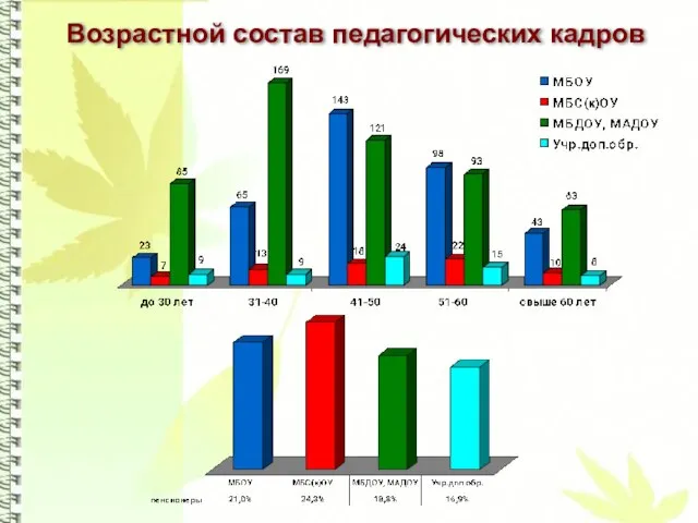 Возрастной состав педагогических кадров