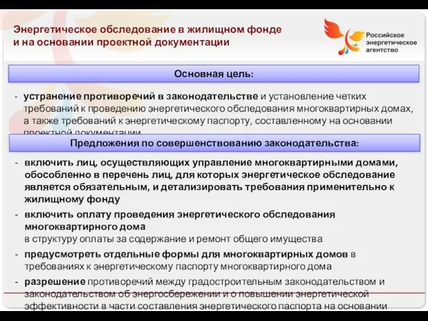 13.08.10 Энергетическое обследование в жилищном фонде и на основании проектной документации устранение