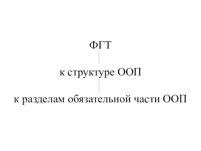 ФГТ к структуре ООП к разделам обязательной части ООП