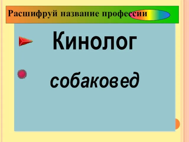 Кинолог собаковед Расшифруй название профессии