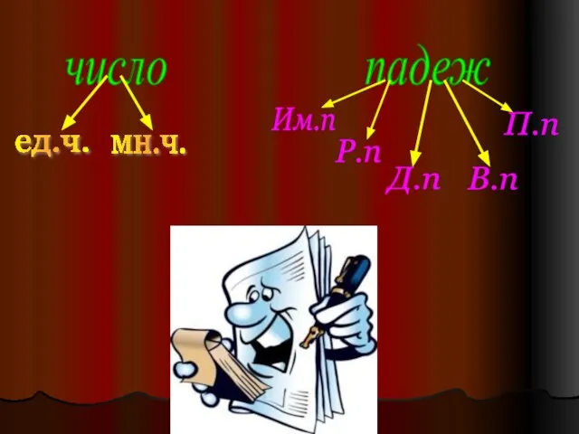 число падеж ед.ч. мн.ч. Им.п Р.п Д.п В.п П.п