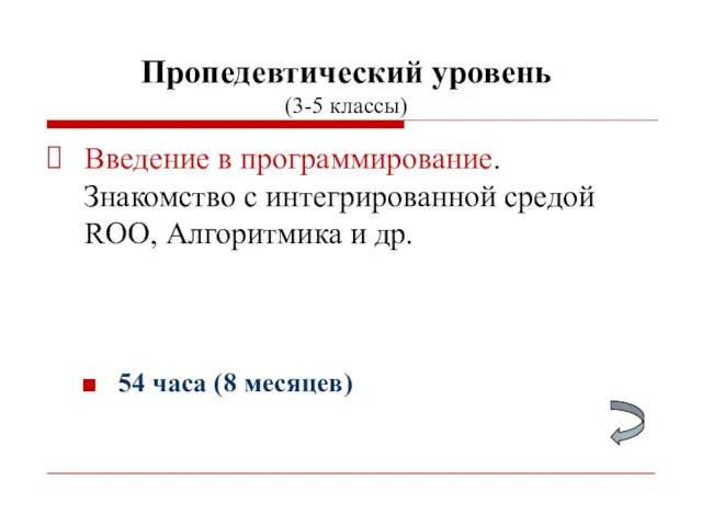 Введение в программирование. Знакомство с интегрированной средой ROO, Алгоритмика и др. 54