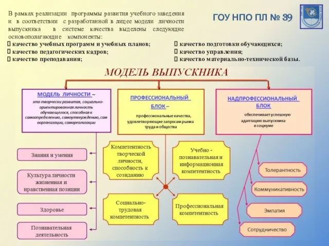 ГОУ НПО ПЛ № 39 В рамках реализации программы развития учебного заведения