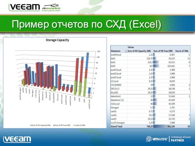 Пример отчетов по СХД (Excel)