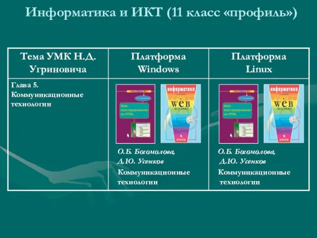 Информатика и ИКТ (11 класс «профиль»)