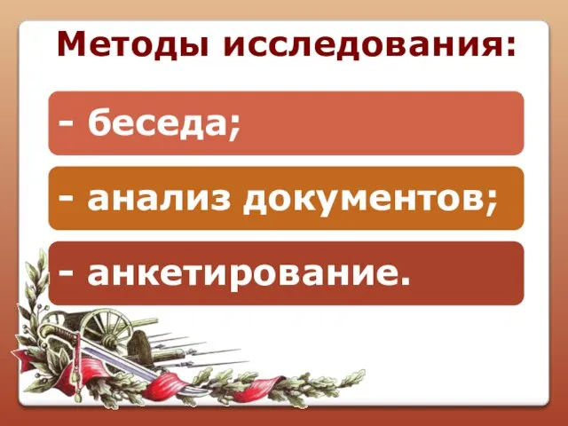 Методы исследования: