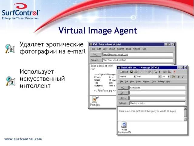 Virtual Image Agent Удаляет эротические фотографии из e-mail Использует искусственный интеллект