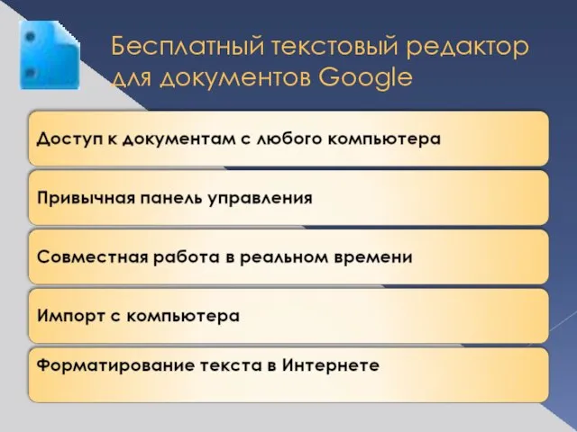 Бесплатный текстовый редактор для документов Google