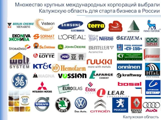 Множество крупных международных корпораций выбрали Калужскую область для старта бизнеса в России