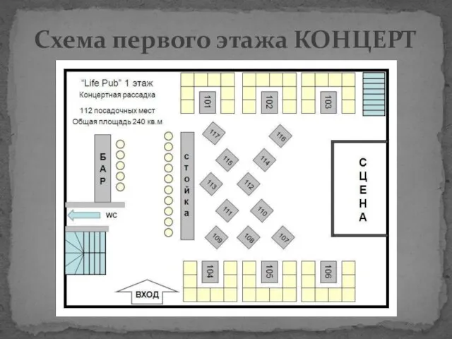 Схема первого этажа КОНЦЕРТ