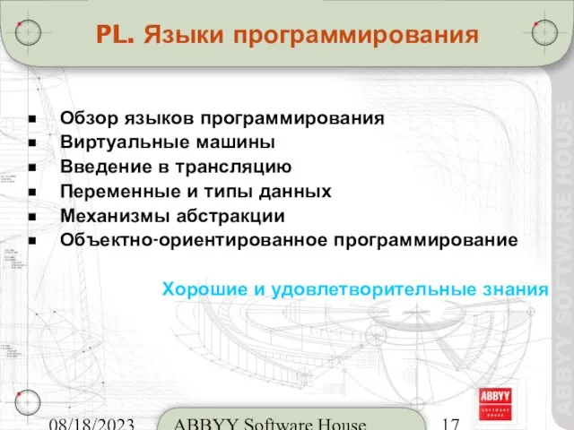 08/18/2023 ABBYY Software House PL. Языки программирования Обзор языков программирования Виртуальные машины