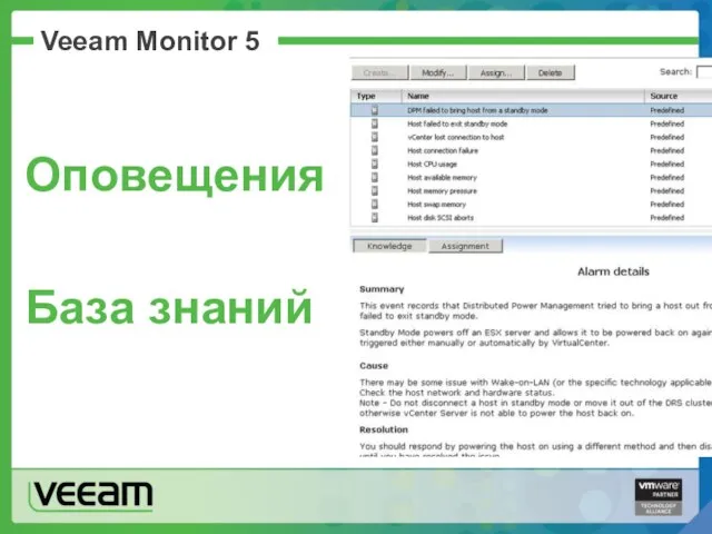 Оповещения База знаний Veeam Monitor 5