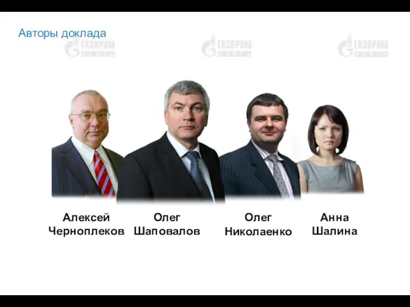 Авторы доклада стр. Олег Николаенко Анна Шалина Алексей Черноплеков Олег Шаповалов