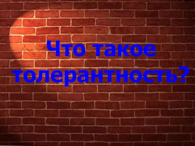 Что такое толерантность?