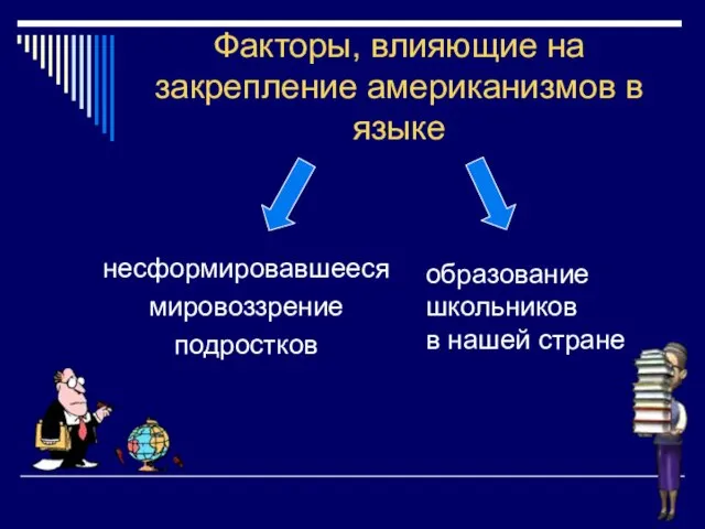 Факторы, влияющие на закрепление американизмов в языке несформировавшееся мировоззрение подростков образование школьников в нашей стране