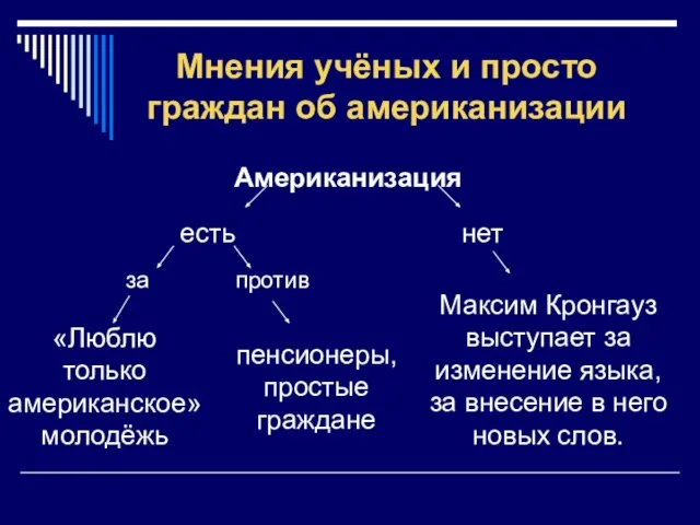 Мнения учёных и просто граждан об американизации Американизация есть нет Максим Кронгауз