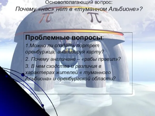 Основополагающий вопрос: Почему «нас» нет в «туманном Альбионе»? Проблемные вопросы: 1.Можно ли