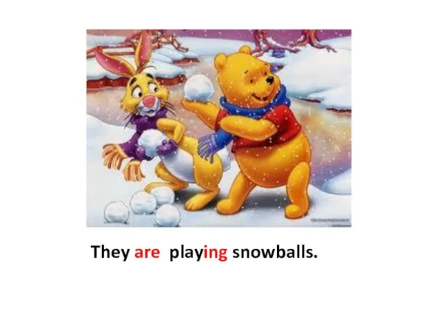 They are playing snowballs.