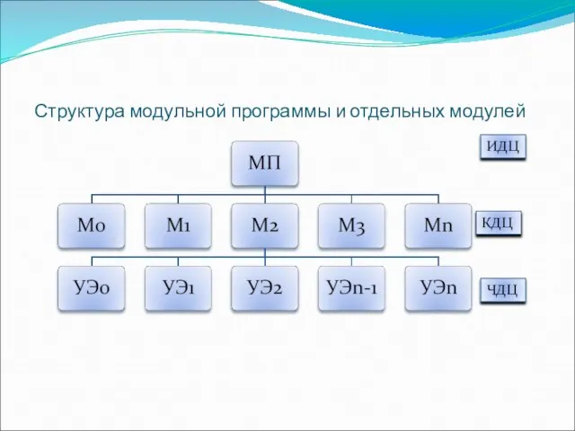 Структура модульной программы и отдельных модулей КДЦ ИДЦ ЧДЦ