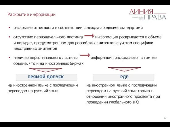 Раскрытие информации ПРЯМОЙ ДОПУСК на иностранном языке с последующим переводом на русский