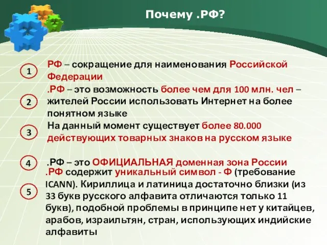 Почему .РФ?